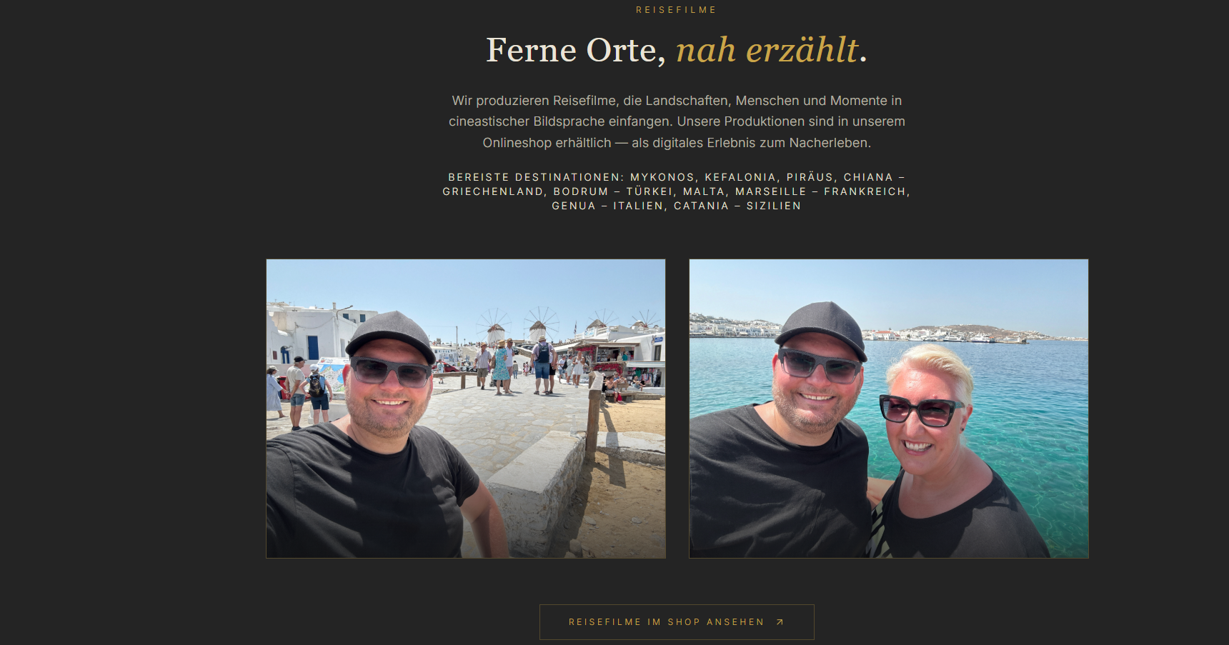 Sebastian und Nadine auf Mykonos — LocationTV Deluxe Team vor den Windmühlen